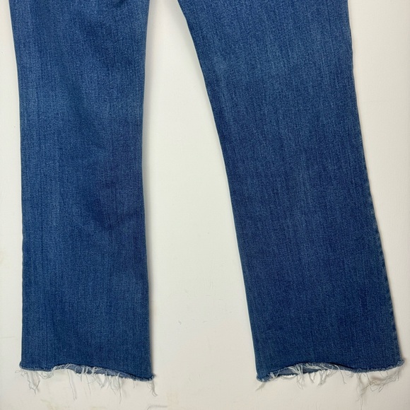 J. Crew Ashbury Flare Sz 29 High Rise Medium Wash Stretch Raw Hem - Picture 12 of 15